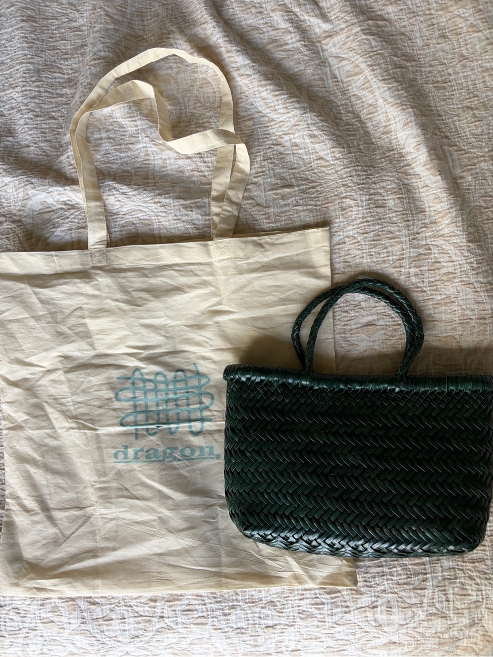 Dragon Diffusion NWT Flat Gora Mini Tote Bag in Green